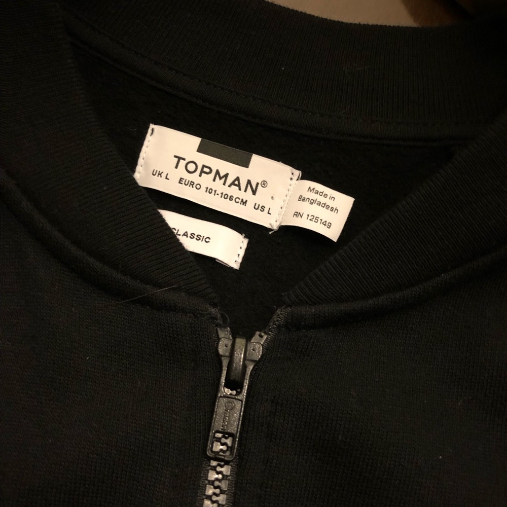 Topman, Full Zip Sweater, Black, Large